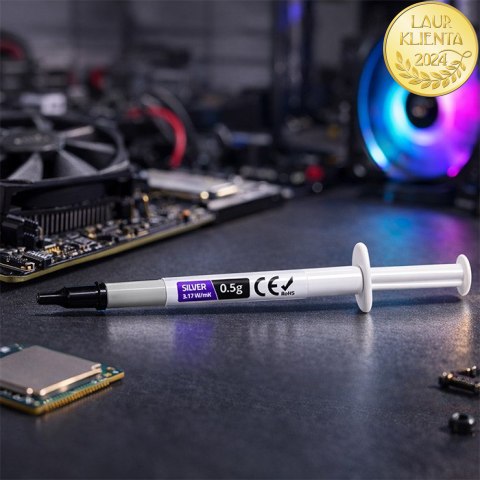 Qoltec Pasta termoprzewodząca 3.17 W/m-K | 0.5g | Srebrna