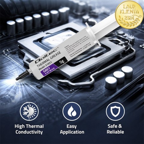 Qoltec Pasta termoprzewodząca 4.63 W/m-K | 5g | Szara