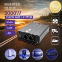 Qoltec Przetwornica napięcia MS Wave | 12V na 230V | 1500/3000W | USB | Kompatybilna z LiFePO4 GEL AGM