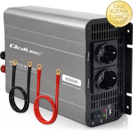 Qoltec Przetwornica napięcia MS Wave | 12V na 230V | 2500/5000W | USB | Kompatybilna z LiFePO4 GEL AGM
