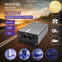 Qoltec Przetwornica napięcia MS Wave | 12V na 230V | 3000/6000W | USB | Kompatybilna z LiFePO4 GEL AGM