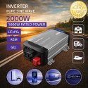 Qoltec Przetwornica napięcia Pure Sine Wave | 12V na 230V | 1000/2000W | LCD | USB | USB-C | Kompatybilna z LiFePO4 GEL AGM