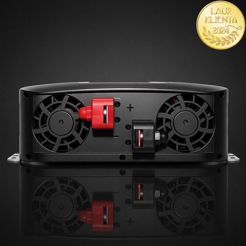 Qoltec Przetwornica napięcia Pure Sine Wave | 12V na 230V | 1500/3000W | LCD | USB | USB-C | Kompatybilna z LiFePO4 GEL AGM