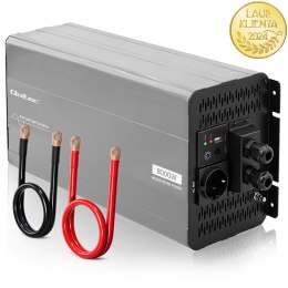 Qoltec Przetwornica napięcia Pure Sine Wave | 12V na 230V | 4000/8000W | USB | Kompatybilna z LiFePO4 GEL AGM
