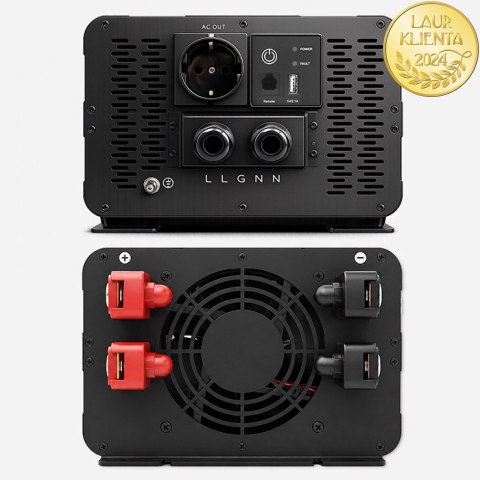 Qoltec Przetwornica napięcia Pure Sine Wave | 12V na 230V | 4000/8000W | USB | Kompatybilna z LiFePO4 GEL AGM