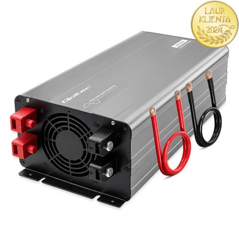 Qoltec Przetwornica napięcia Pure Sine Wave | 12V na 230V | 4000/8000W | USB | Kompatybilna z LiFePO4 GEL AGM