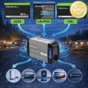 Qoltec Przetwornica napięcia Pure Sine Wave | 12V na 230V | 500/1000W | LCD | USB | USB-C | Kompatibilność z LiFePo4 GEL AGM