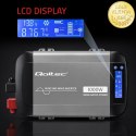 Qoltec Przetwornica napięcia Pure Sine Wave | 12V na 230V | 500/1000W | LCD | USB | USB-C | Kompatibilność z LiFePo4 GEL AGM