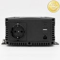 Qoltec Przetwornica napięcia Pure Sine Wave | 12V na 230V | 500/1000W | LCD | USB | USB-C | Kompatibilność z LiFePo4 GEL AGM