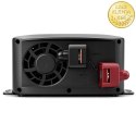 Qoltec Przetwornica napięcia Pure Sine Wave | 12V na 230V | 500/1000W | LCD | USB | USB-C | Kompatibilność z LiFePo4 GEL AGM