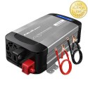 Qoltec Przetwornica napięcia Pure Sine Wave | 12V na 230V | 500/1000W | LCD | USB | USB-C | Kompatibilność z LiFePo4 GEL AGM