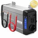 Qoltec Przetwornica napięcia Pure Sine Wave | 12V na 230V | 1000/2000W | UPS BYPASS | LCD | USB | USB-C | Kompatybilna z LiFePO4