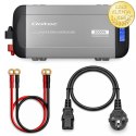 Qoltec Przetwornica napięcia Pure Sine Wave | 12V na 230V | 1000/2000W | UPS BYPASS | LCD | USB | USB-C | Kompatybilna z LiFePO4