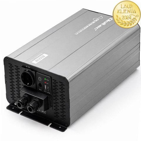 Qoltec Przetwornica napięcia Pure Sine Wave z UPS | 12V na 230V | 4000/8000W | USB | Kompatybilna z LiFePO4 GEL AGM