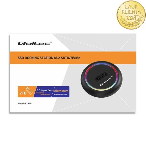 Qoltec Stacja dokująca dysków SSD M.2 | NVMe | SATA | USB-C | 2TB