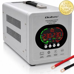 Qoltec Zasilacz awaryjny UPS Pure Sine Wave | 1000VA/720W | Przetwornica 12/230V z AVR | LCD | LiFePO4 AGM GEL
