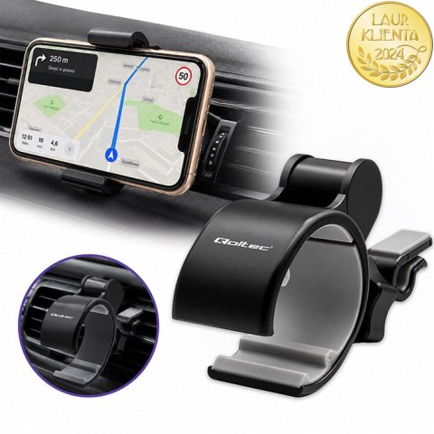 Qoltec Uchwyt samochodowy 1.4" - 6.4" | iPhone | Samsung Galaxy | Xiaomi Redmi Note | Regulacja 22 mm - 99 mm