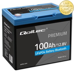 Qoltec Akumulator LiFePO4 Litowo-Żelazowo-Fosforanowy | 12.8V | 100Ah | 1280Wh | Bluetooth | BMS