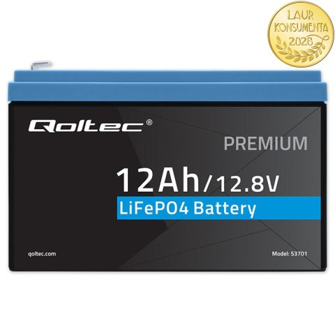 Qoltec Akumulator LiFePO4 Litowo-Żelazowo-Fosforanowy | 12.8V | 12Ah | 153.6Wh | BMS