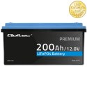 Qoltec Akumulator LiFePO4 Litowo-Żelazowo-Fosforanowy | 12.8V | 200Ah | 2560Wh | BMS