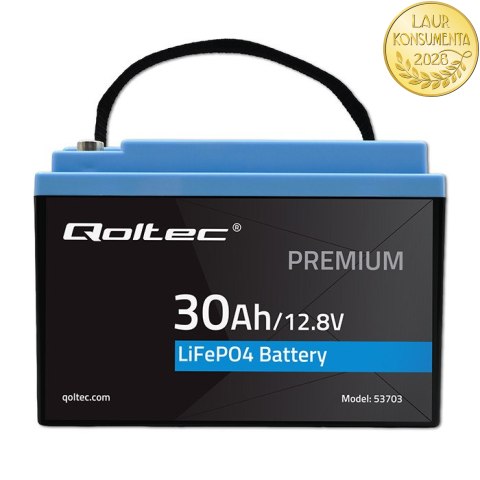 Qoltec Akumulator LiFePO4 Litowo-Żelazowo-Fosforanowy | 12.8V | 30Ah | 384Wh | BMS