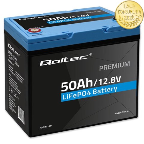 Qoltec Akumulator LiFePO4 Litowo-Żelazowo-Fosforanowy | 12.8V | 50Ah | 640Wh| BMS