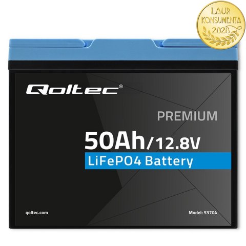 Qoltec Akumulator LiFePO4 Litowo-Żelazowo-Fosforanowy | 12.8V | 50Ah | 640Wh| BMS