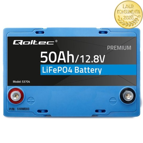 Qoltec Akumulator LiFePO4 Litowo-Żelazowo-Fosforanowy | 12.8V | 50Ah | 640Wh| BMS