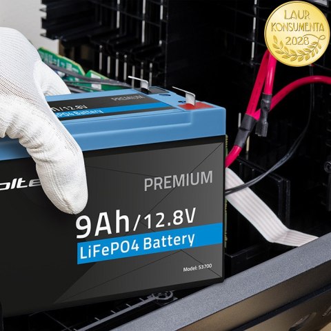 Qoltec Akumulator LiFePO4 Litowo-Żelazowo-Fosforanowy | 12.8V | 9Ah | 115.2Wh | BMS