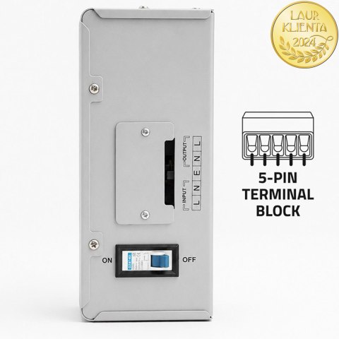 Qoltec Automatyczny Stabilizator napięcia AVR 3000VA | 1800W | Compact | Toroidalny transformator