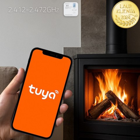 Qoltec Certyfikowany bezprzewodowy Czujnik tlenku węgla (czadu) z baterią | detektor CO | TUYA | Wi-fi | żywotność sensora 10 la