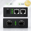 Qoltec Dwukierunkowy Media Konwerter SWITCH Ethernet 2x RJ45 2x SFP| 1000Mb/s | 5V