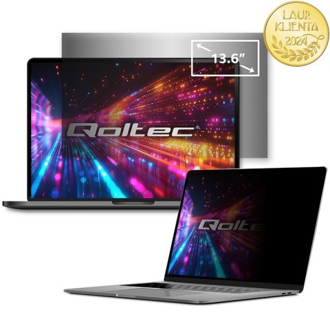Qoltec Filtr prywatyzujący RODO do MacBook Air 13.6" | Magnetyczny | Ochrona wzroku