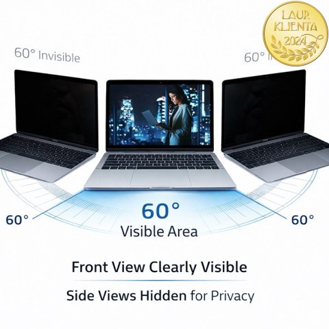 Qoltec Filtr prywatyzujący RODO do MacBook Air 13.6" | Magnetyczny | Ochrona wzroku
