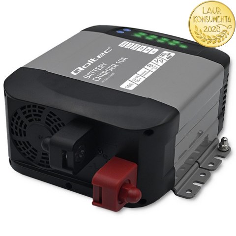 Qoltec Inteligentna ładowarka Monolith do akumulatorów LiFePO4 AGM GEL SLA | 10A | 12V
