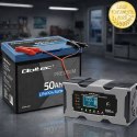 Qoltec Inteligentna mikroprocesorowa ładowarka 12V 10A | Prostownik z funkcją naprawy do akumulatora AGM GEL LiFePO4 | LCD