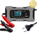 Qoltec Inteligentna mikroprocesorowa ładowarka 12V 10A | Prostownik z funkcją naprawy do akumulatora AGM GEL LiFePO4 | LCD