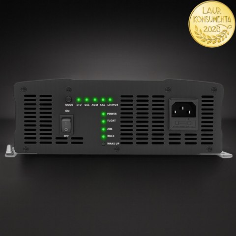 Qoltec Inteligentna profesjonalna ładowarka Monolith do akumulatorów LiFePO4 AGM GEL SLA | 80A | 12V | Szybkie ładowanie