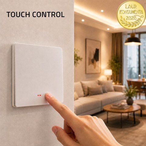 Qoltec Inteligentny 1-kanałowy włącznik wyłacznik światła | Wi-Fi | Timer | Tuya | Smart life | Biały