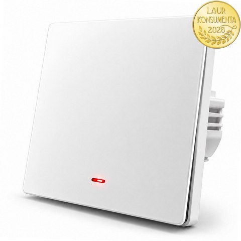 Qoltec Inteligentny 1-kanałowy włącznik wyłacznik światła | Wi-Fi | Timer | Tuya | Smart life | Biały
