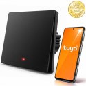 Qoltec Inteligentny 1-kanałowy włącznik wyłącznik światła | Wi-Fi | Timer | Tuya | Smart life | Czarny