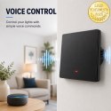 Qoltec Inteligentny 1-kanałowy włącznik wyłącznik światła | Wi-Fi | Timer | Tuya | Smart life | Czarny