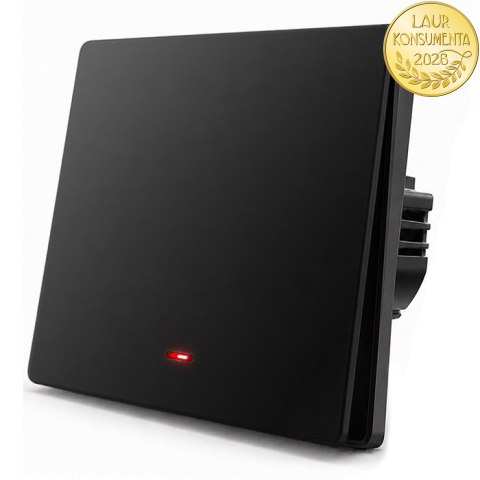 Qoltec Inteligentny 1-kanałowy włącznik wyłącznik światła | Wi-Fi | Timer | Tuya | Smart life | Czarny
