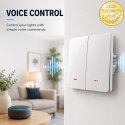 Qoltec Inteligentny 2-kanałowy włącznik wyłacznik światła | Wi-Fi |Timer| Tuya | Smart life | Biały