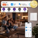 Qoltec Inteligentny 2-kanałowy włącznik wyłacznik światła | Wi-Fi |Timer| Tuya | Smart life | Biały