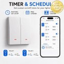 Qoltec Inteligentny 2-kanałowy włącznik wyłacznik światła | Wi-Fi |Timer| Tuya | Smart life | Biały