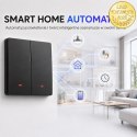 Qoltec Inteligentny 2-kanałowy włącznik wyłącznik światła | Wi-Fi | Timer | Tuya | Smart life | Czarny