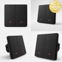 Qoltec Inteligentny 2-kanałowy włącznik wyłącznik światła | Wi-Fi | Timer | Tuya | Smart life | Czarny