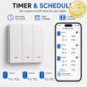 Qoltec Inteligentny 3-kanałowy włącznik wyłacznik światła | Wi-Fi | Timer| Tuya | Smart life | Biały
