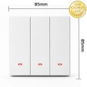 Qoltec Inteligentny 3-kanałowy włącznik wyłacznik światła | Wi-Fi | Timer| Tuya | Smart life | Biały